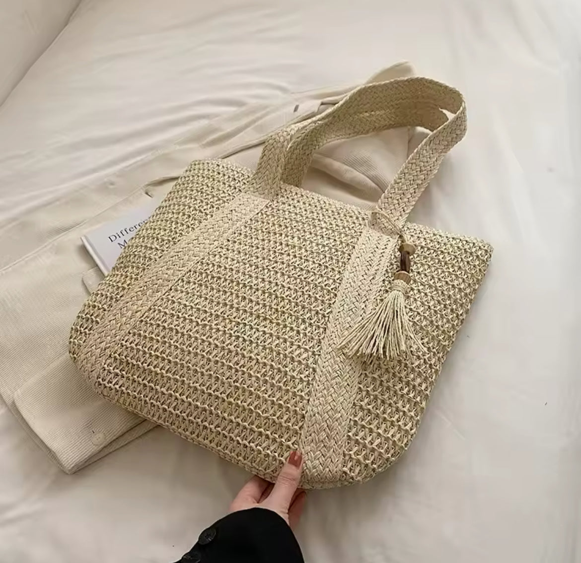 Large Straw Weave Tote Bag