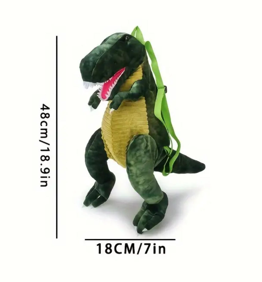 Tyrannosaurus Rex-Triceratops 🦖🦕 Backpack Adjustable Straps, Corduroy, Lightweight, Zip Closure