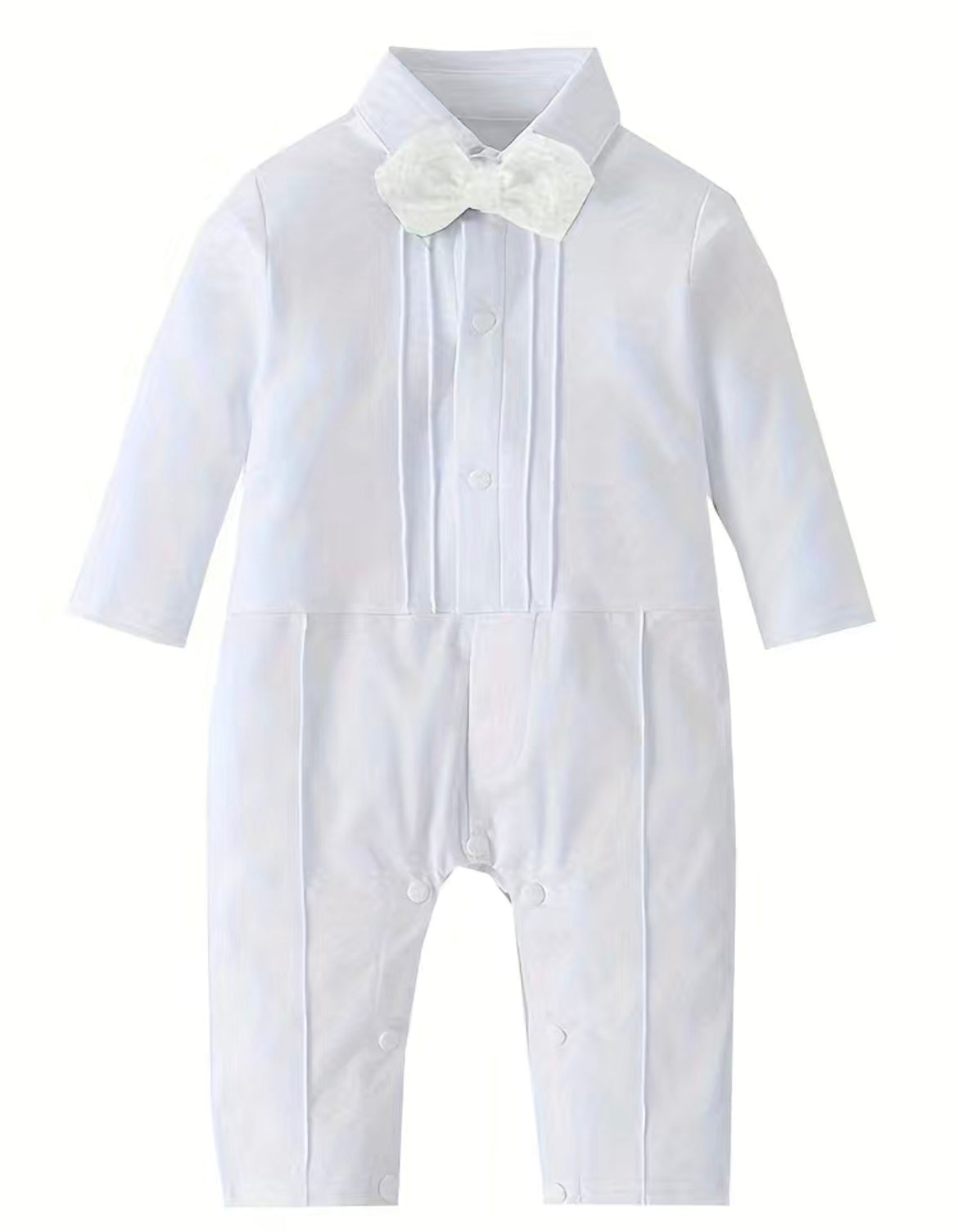 2pcs Baby Boys Bodysuit & Long Sleeve Tuxedo Set