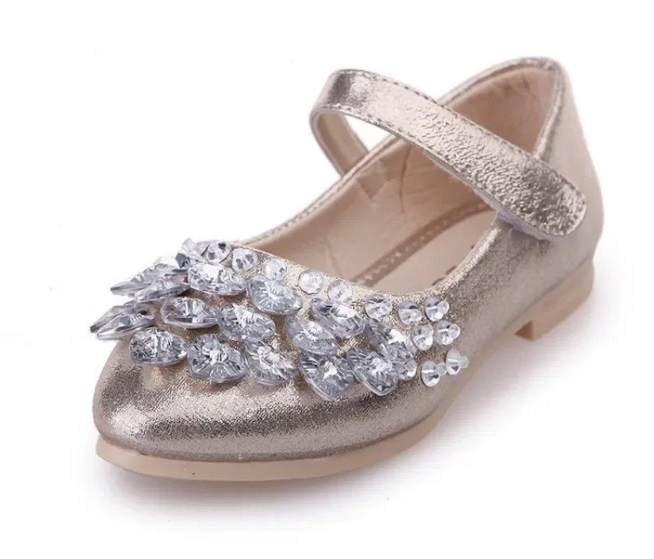 Zapatos planos de princesa con cristales brillantes para niñas