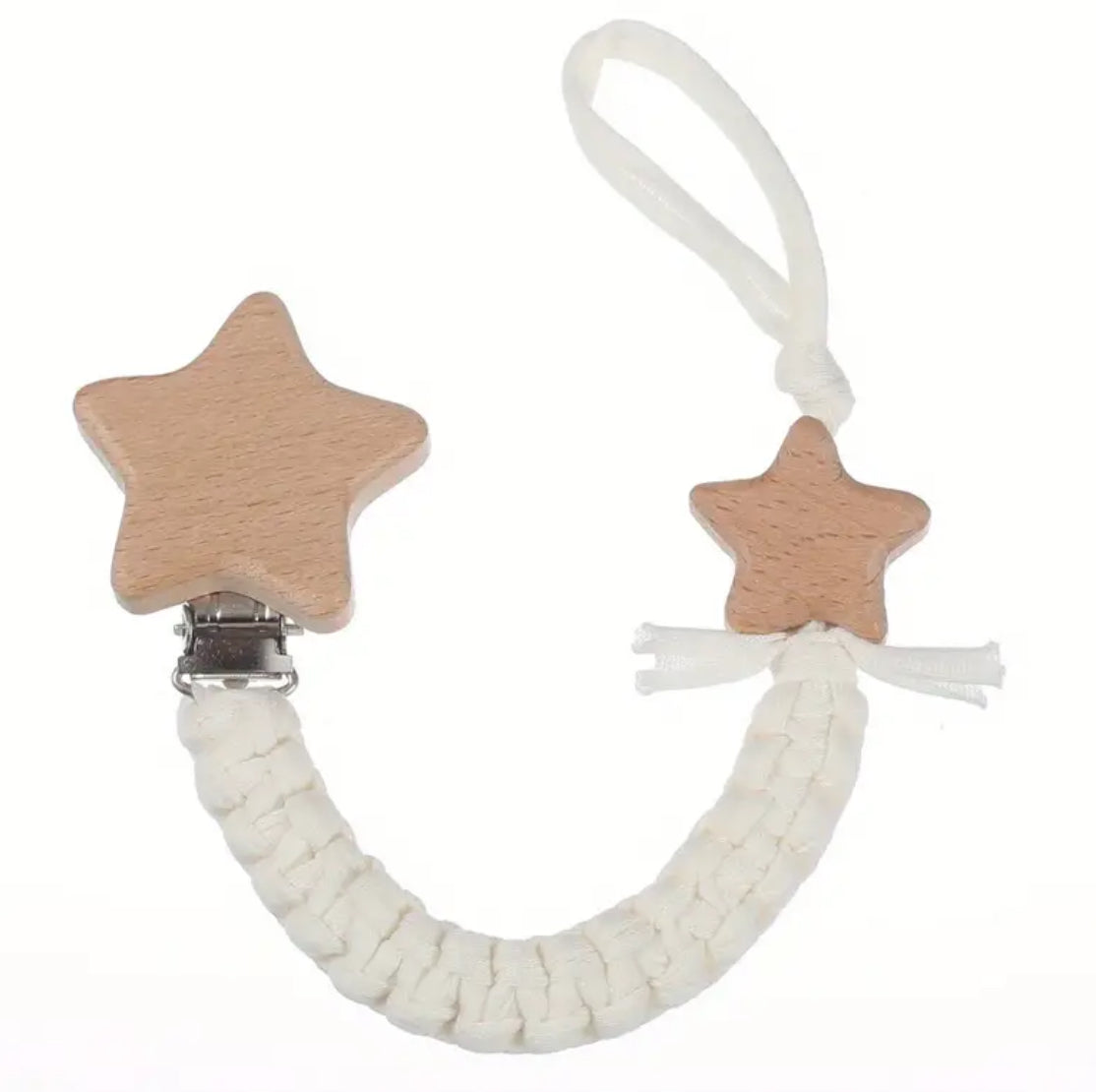 Cadena para chupete con forma de estrella, tejida a mano, 1 pieza Twinkle