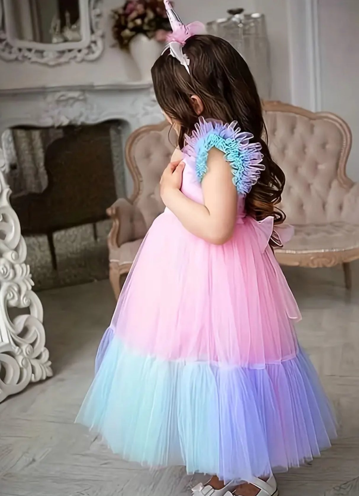 “Rainbow Tulle” 🌈🦄 Princess Party Gown