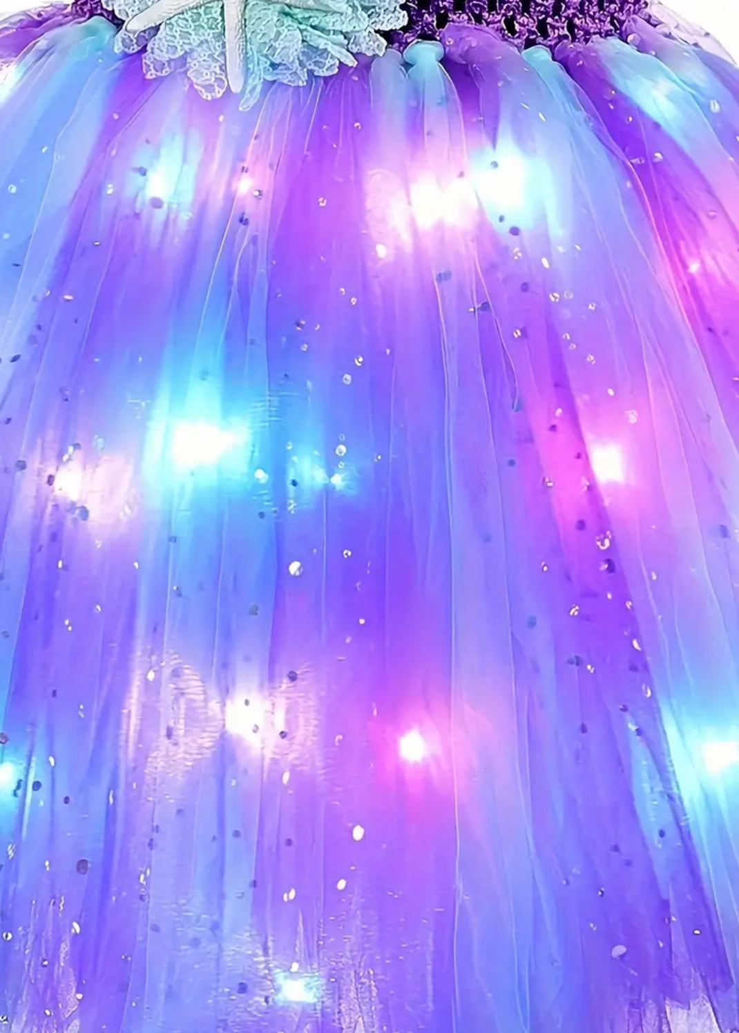 Magical LED Mermaid Dress for Girls With Headband