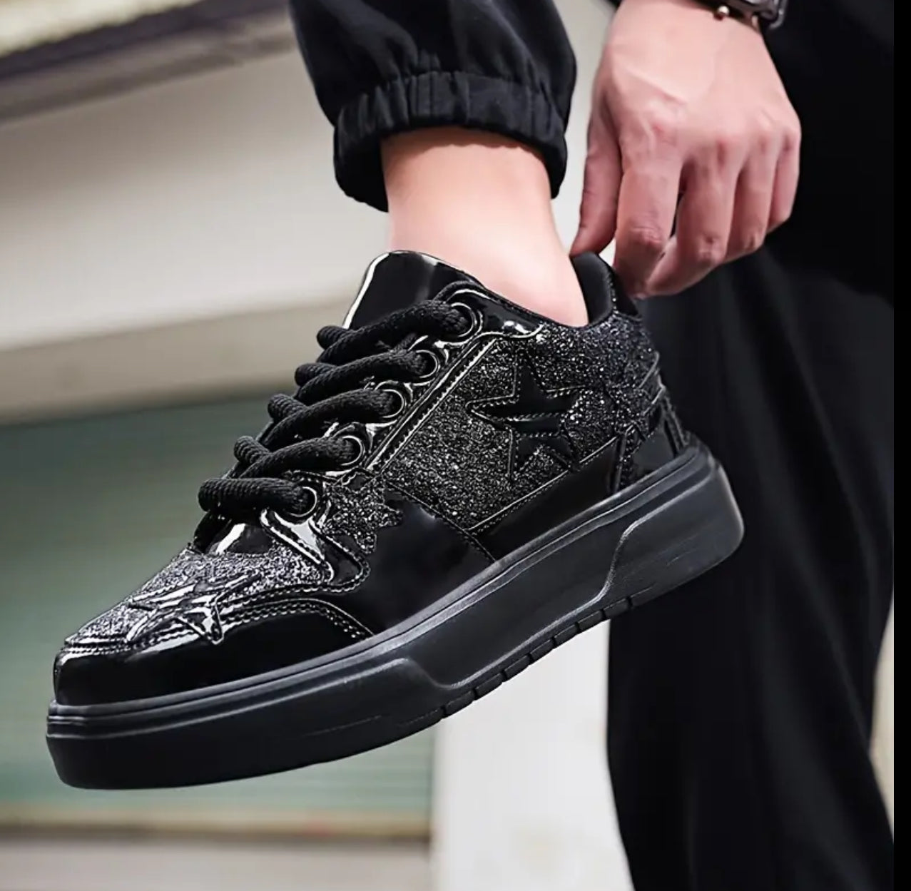 Zapatos de skate con plataforma y diseño de estrellas de moda (talla para hombre adulto)