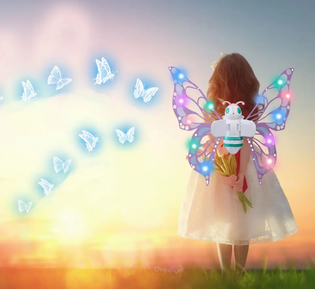 Electric Butterfly Wings with Lights, Fairy Wings for Kids