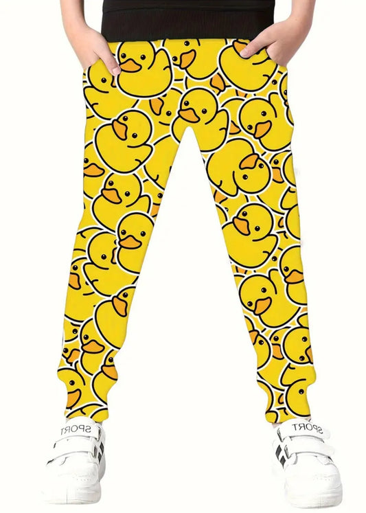 Duck Sweatpants Elastic Waist Comfortable Jogger, Teens