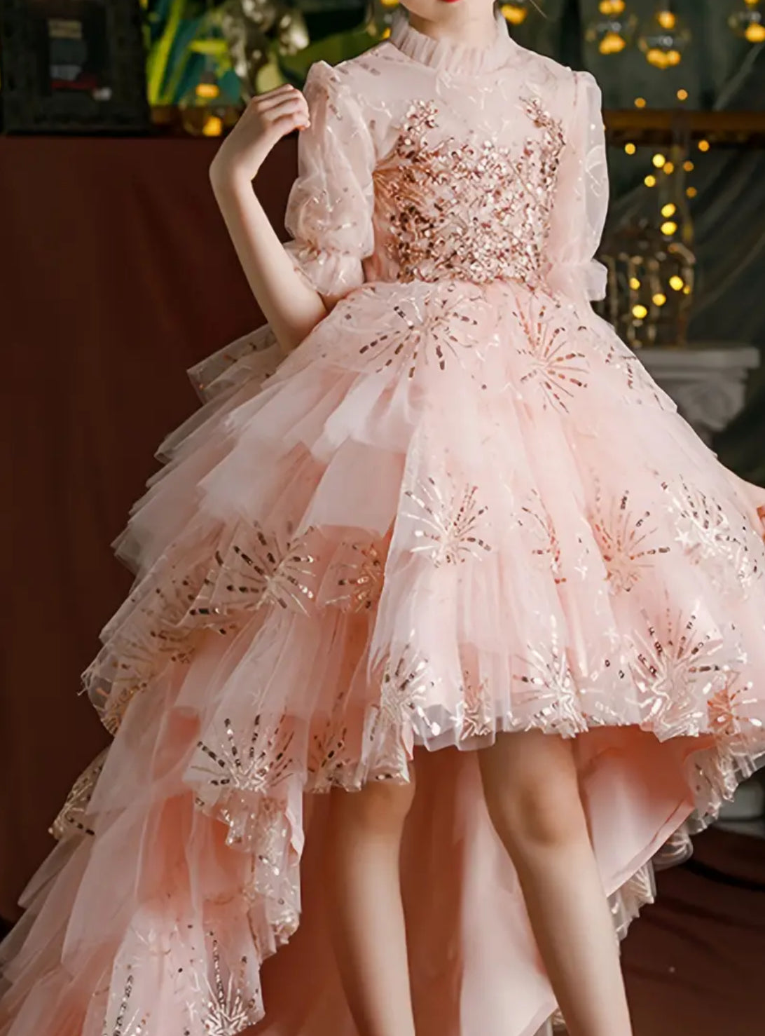 “Pink Girls” Trailing Princess Gown