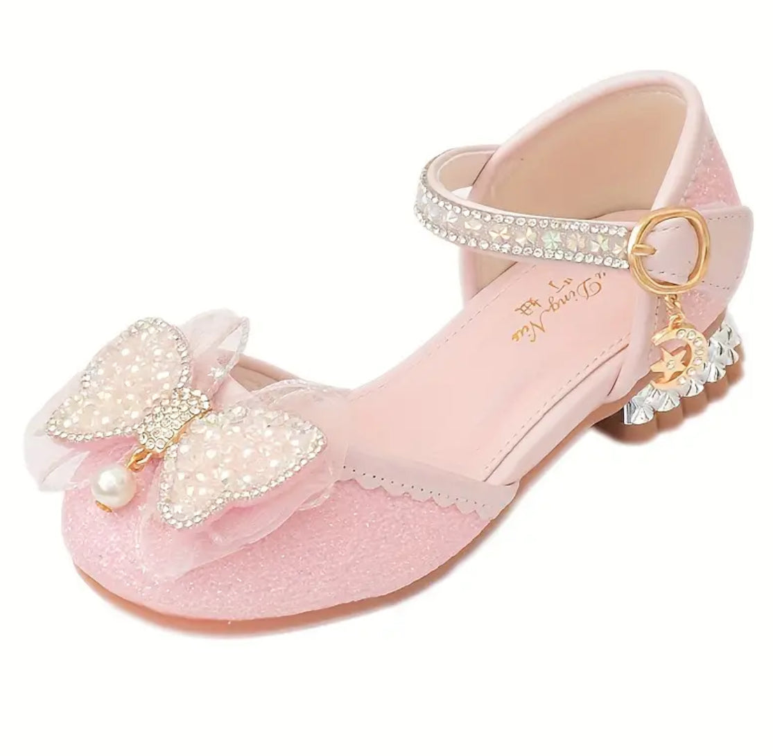 Trendy Bowknot Rhinestone, Flat Shoes For Girls