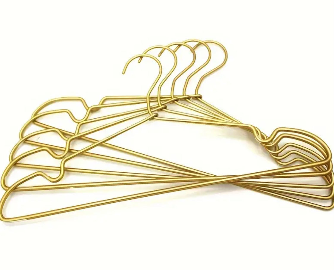 12.5" Gold Metal Baby Clothes Hanger, 10Pack, With or Without Clips