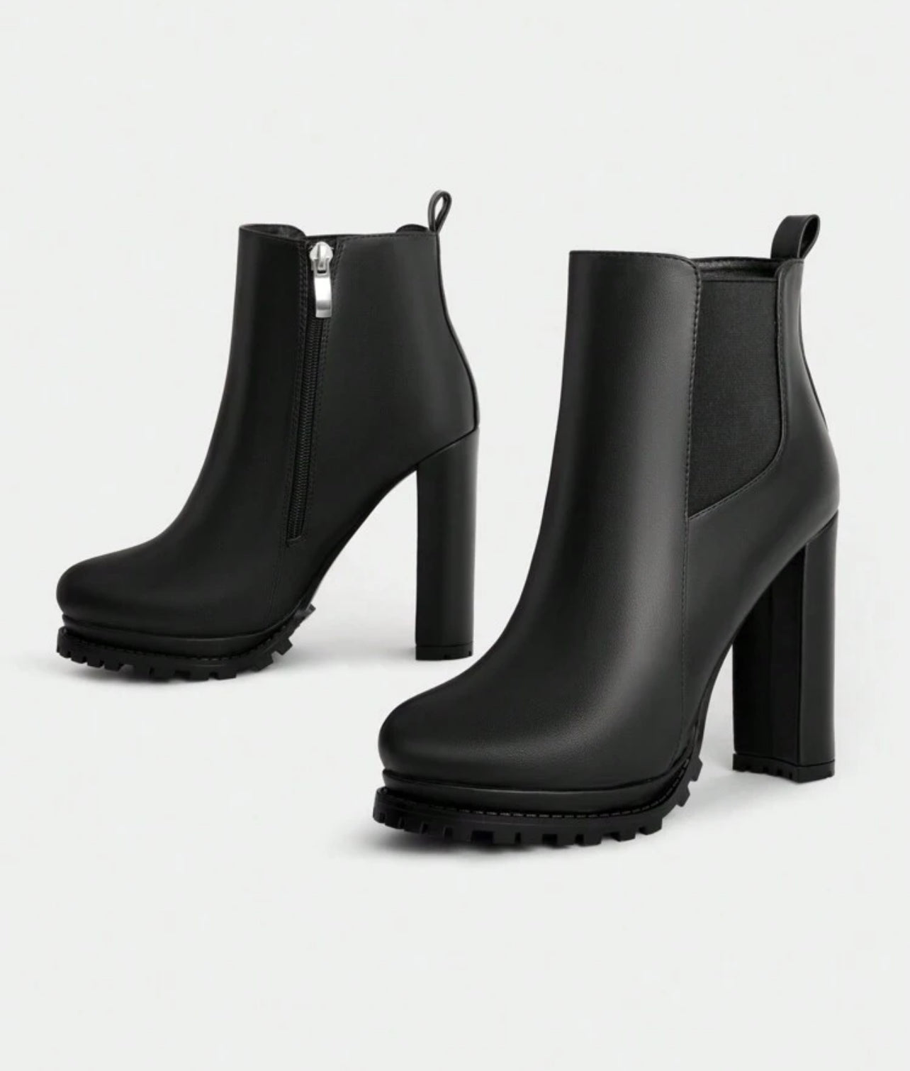 Women Side Zipper, Mid-Calf, Chunky Heel, Size Buckle Round Toe  Boots