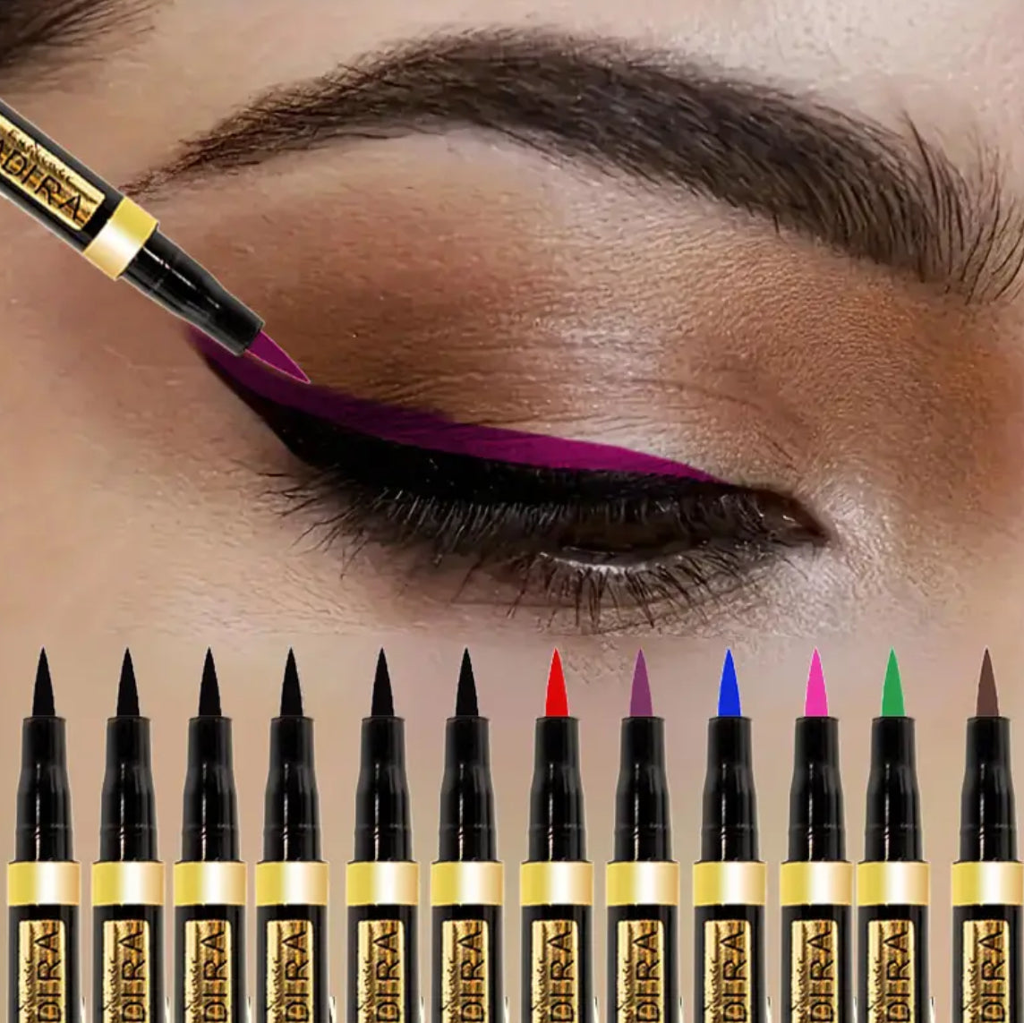 Luxurious Waterproof, Quick Drying, Long-Wearing Liquid Eyeliner Set, Smudge-Resistant, Formula for Sensitive Eyes, 12pcs