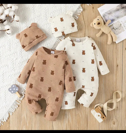 Modish Bear Bodysuit + Hat Set