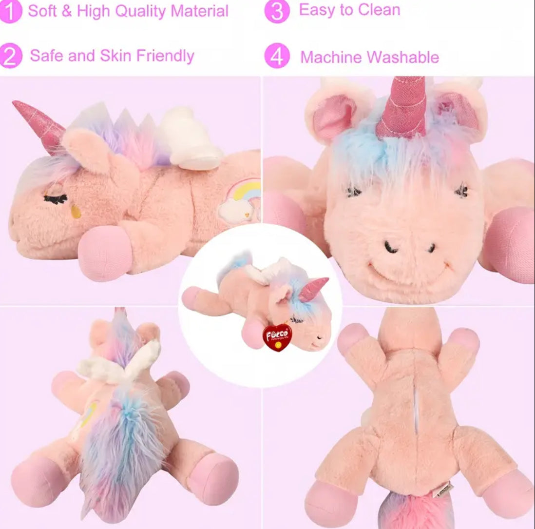 Large Unicorn 🦄 Heartbeat Sleep Companion Plush Dog Toy 🐾