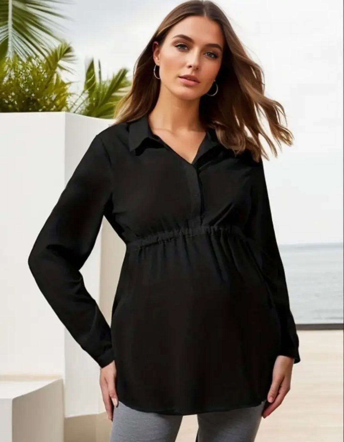 Maternity, Long Sleeve, Fashion Top