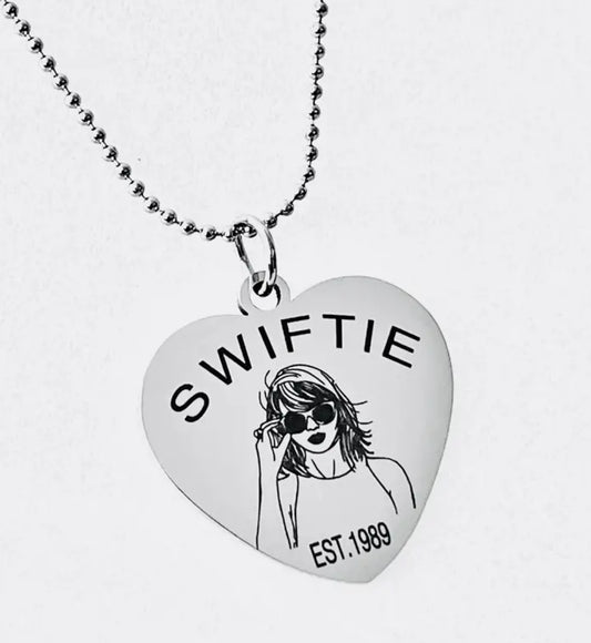 Swiftie Heart Pendant, Stainless Steel, Necklace - Fan Tribute Jewelry & Accessories