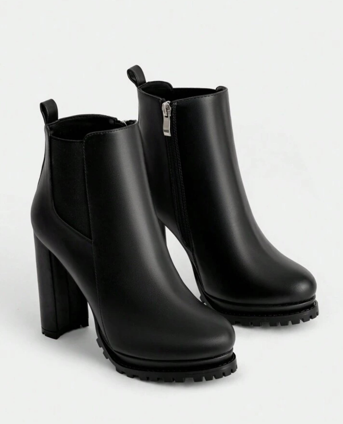 Women Side Zipper, Mid-Calf, Chunky Heel, Size Buckle Round Toe  Boots