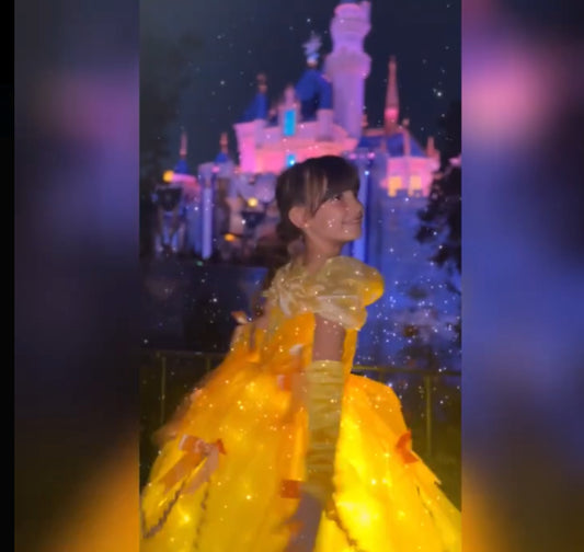 Vestido de princesa de cuento de hadas para niñas, La Bella y la Bestia, Bella 👑