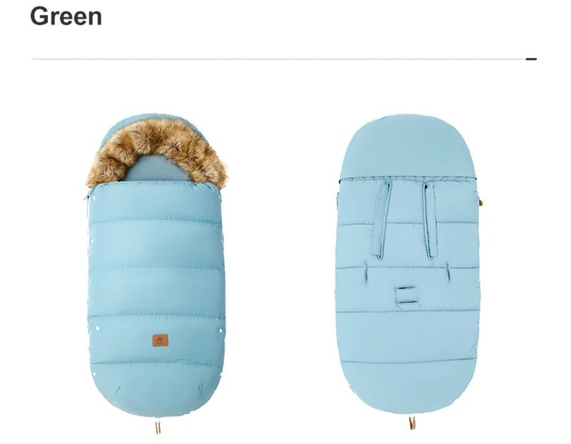 Baby Stroller Sack Winter Footmuff, Thick Sleeping Bag For Babies 0-36Months Envelope Detachable Fur Collar, Windproof