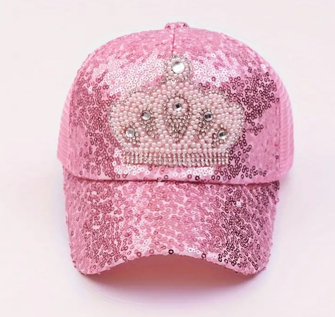 “Princess Crown” Sequin Net Duckbill Hat For Children