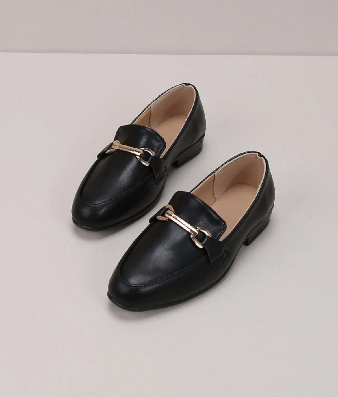 Children's Simple Plain Black Pointed Toe Leather Dress Shoes For Boys