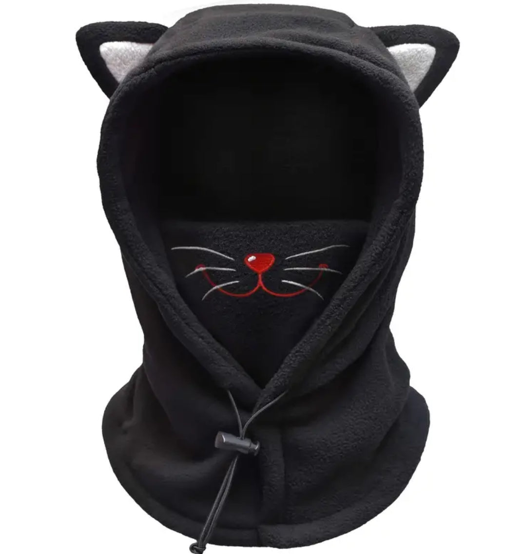 Kids Ski Mask with Ears - Fitted Polyester Hood with Windproof Face Guard, Lightweight, Hand Washable, Boys/Girls