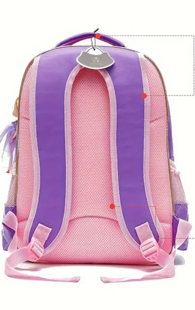 “Lavender Hailey” Backpack & Hailey Doll Pendant for Girls, Waterproof 💜