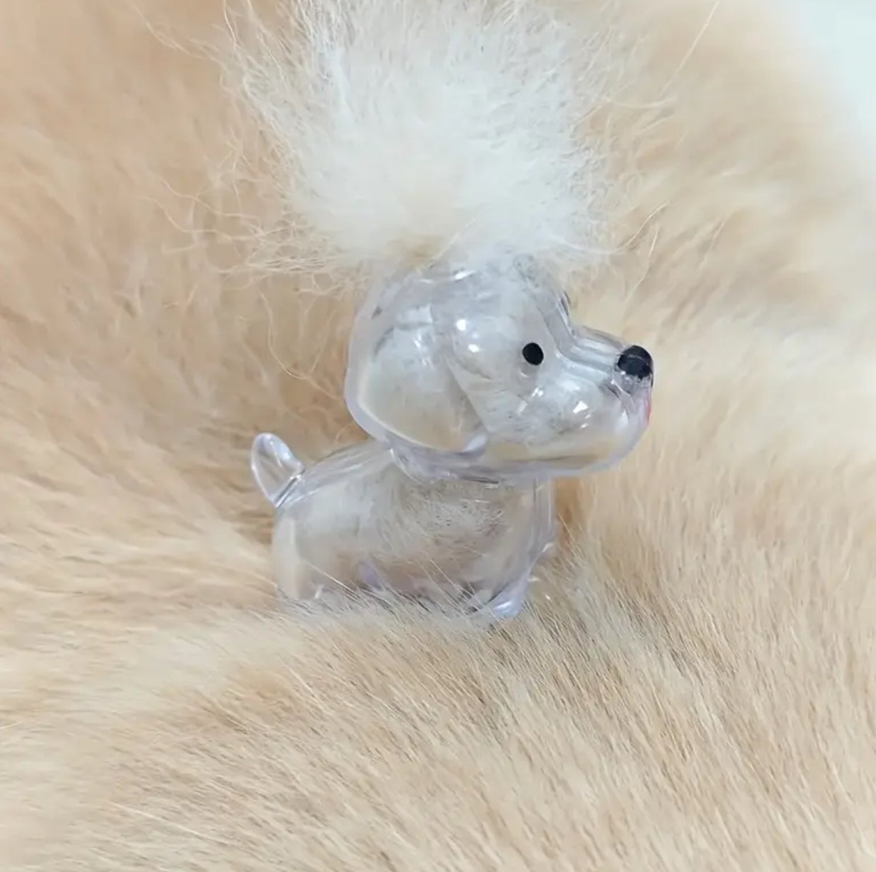 “My Buddy” Transparent Pet Hair Storage Capsule Keychain, Pet Owner's Keepsake or a Decorative Piece for The Desk