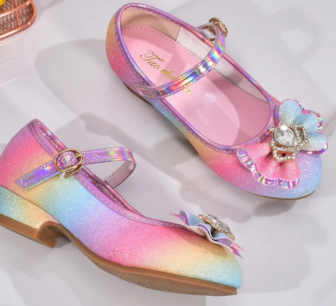 Crown Princess Rainbow Glitter , Low Heel