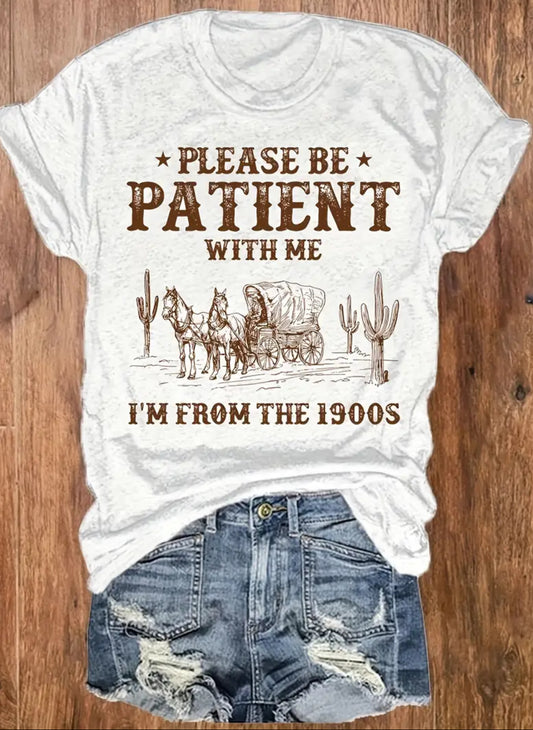 “Soy de los años 1900” Camiseta informal para mujer, tejido elástico suave, talla hasta 2XL