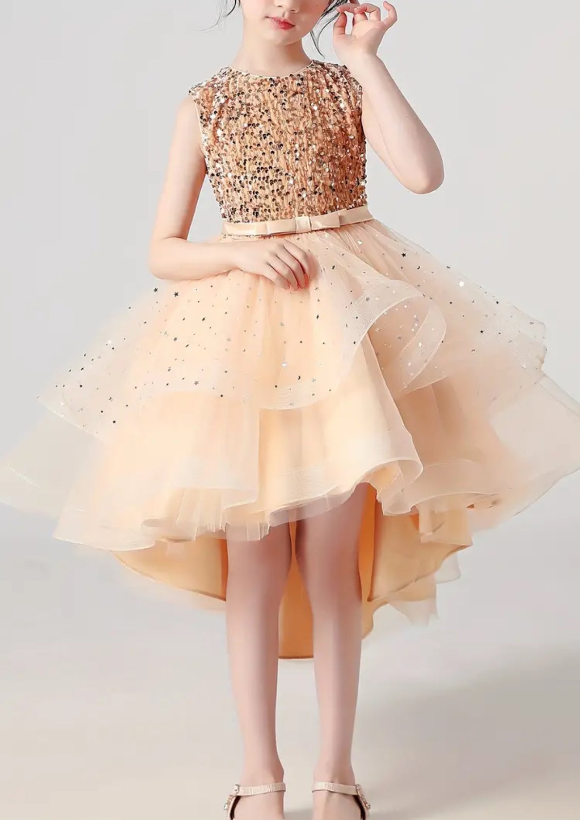 Sequin Sparkle Dazzle Princess Dress With Train