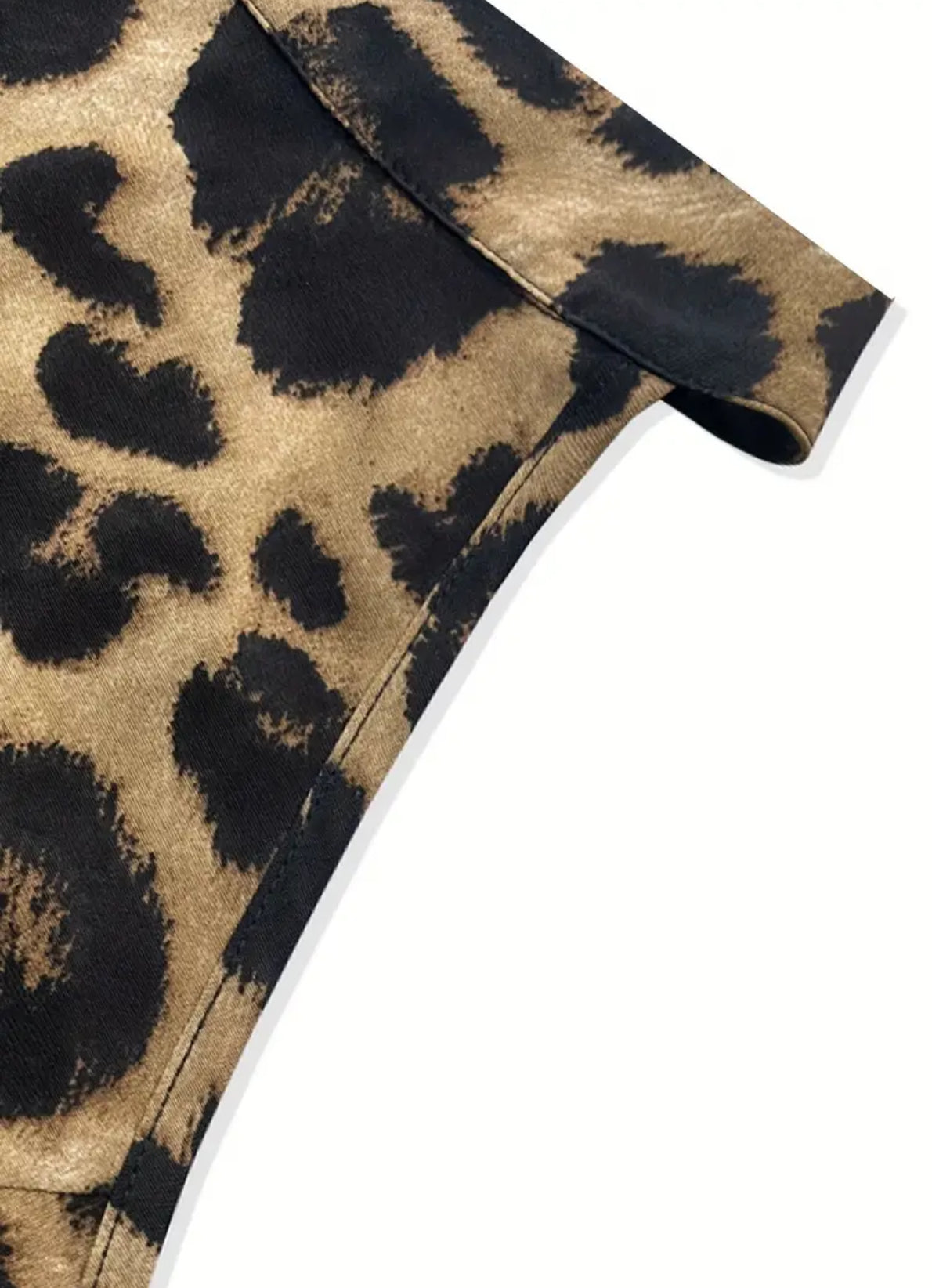 Mono con cinturón dividido y estampado de leopardo vibrante: elegante cuello tipo gargantilla, sin mangas, básico para primavera y verano: ropa de moda femenina para mujeres elegantes