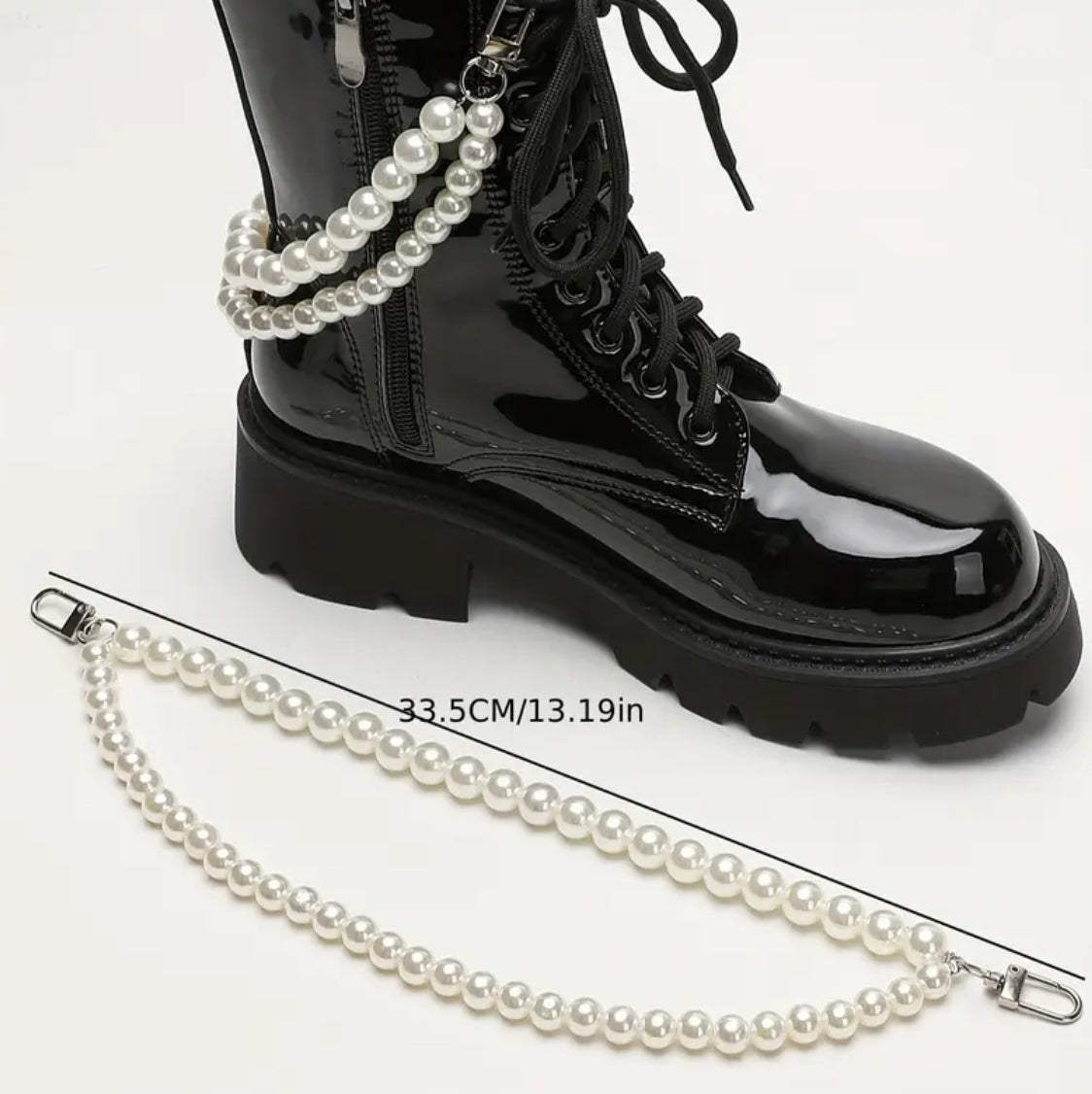 2pcs Pearl Chain for Boots, Elegant Shoe Accessories