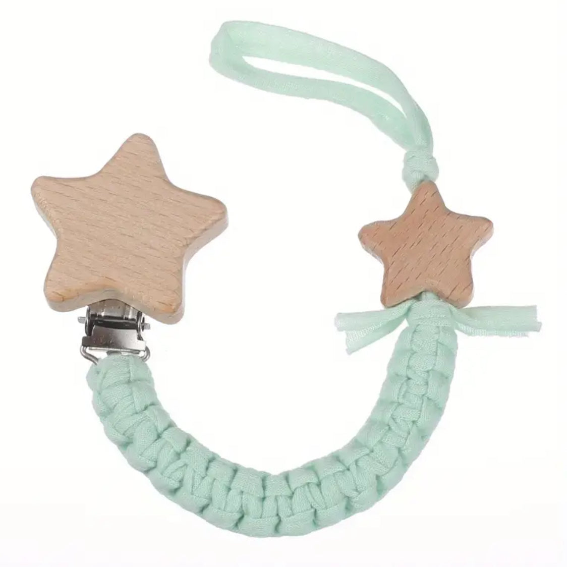 Cadena para chupete con forma de estrella, tejida a mano, 1 pieza Twinkle