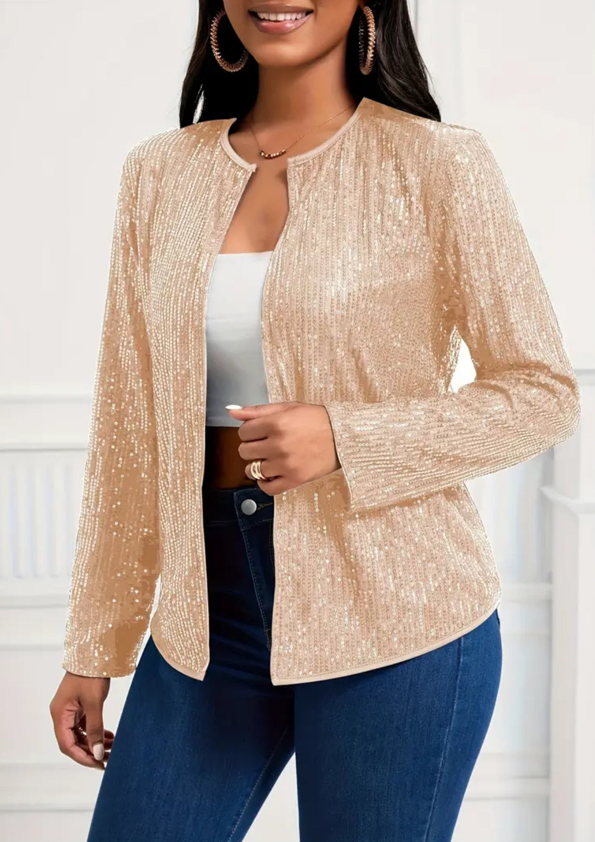 “Bling Jacket” Sequined Casual Long Sleeve Outerwear