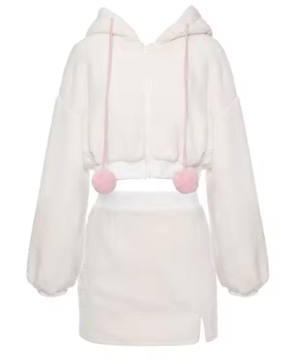 Cute Rabbit Teddy Skirt Outfit