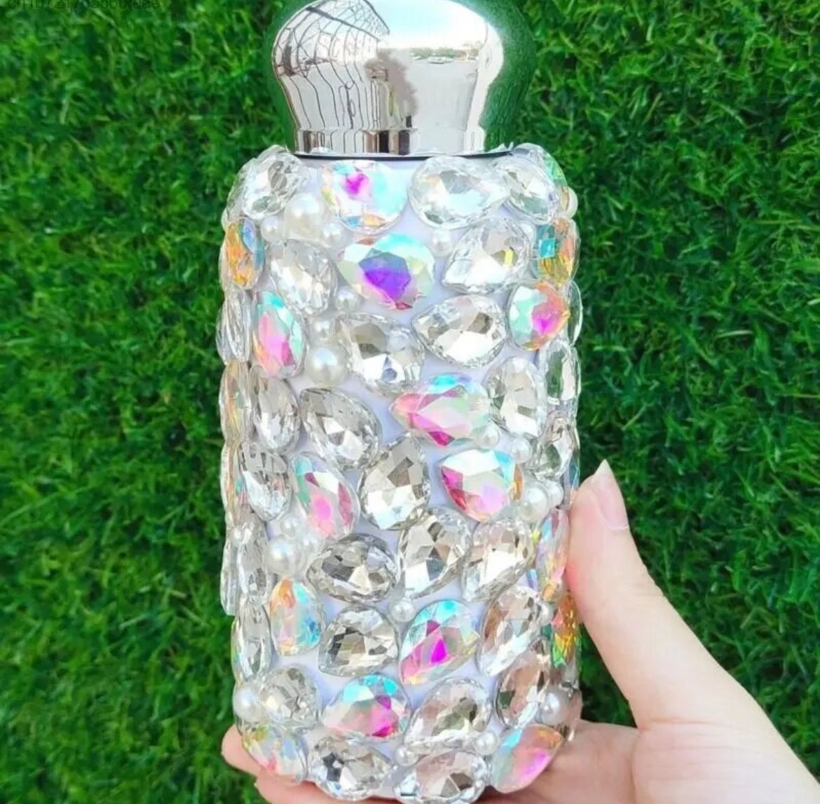 Crystals, 8oz Insulated Water Bottle, Stainless Steel