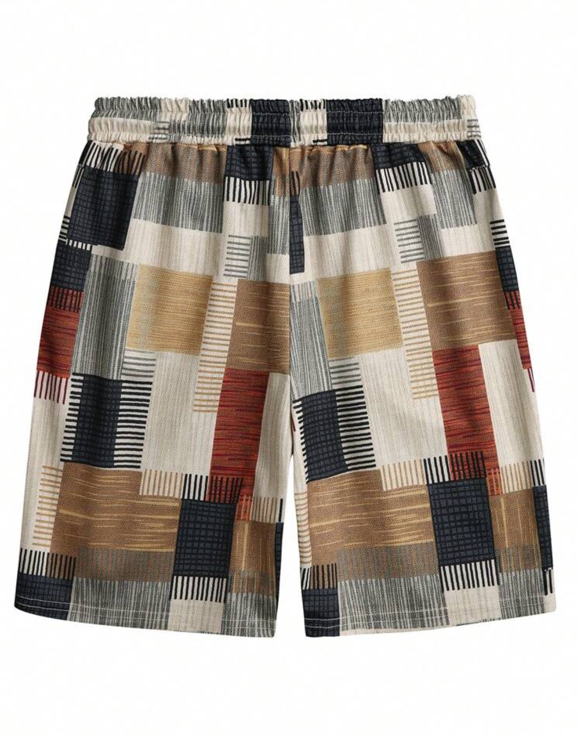 Men’s Geometric Drawstring Waist Bermuda Shorts