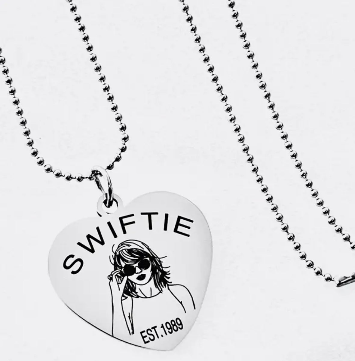 Swiftie Heart Pendant, Stainless Steel, Necklace - Fan Tribute Jewelry & Accessories