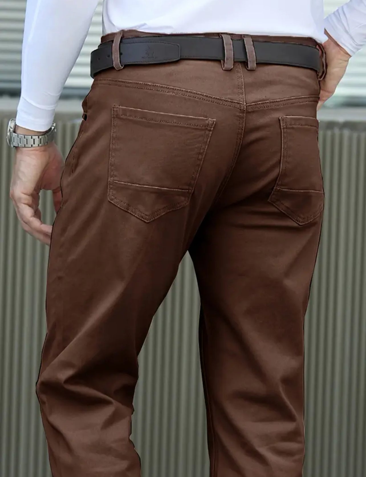 Solid Color Business Casual Straight Pants