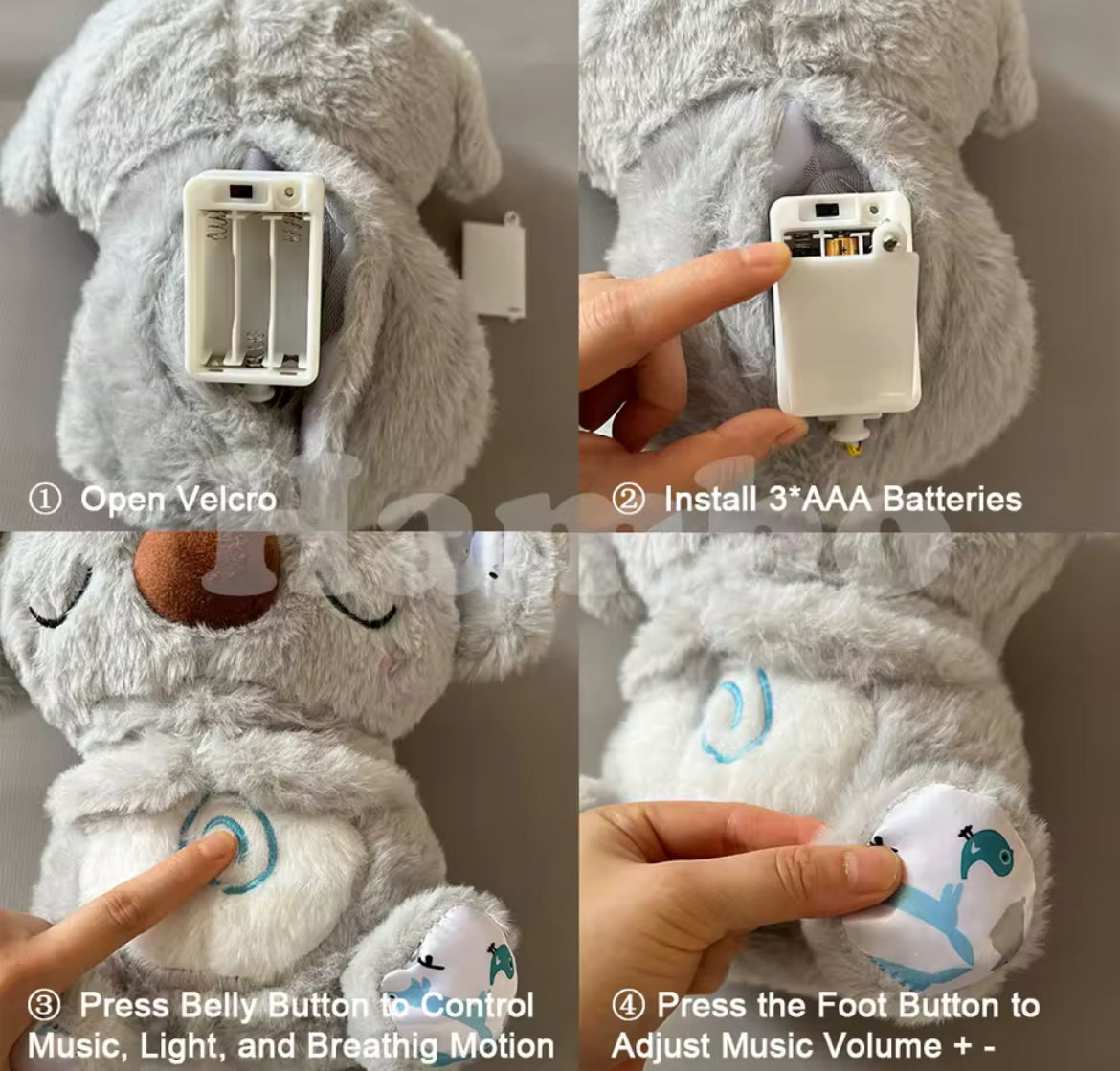 “Sleepy Koala Buddy” Multifunction Plush Toy for Baby Sleep Soothing, White Noise Companion