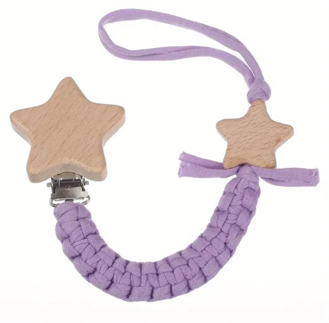 Cadena para chupete con forma de estrella, tejida a mano, 1 pieza Twinkle