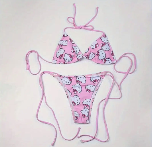 Hello Kitty Triangle Bikini, 2 Piece, Spaghetti Strap ♥️