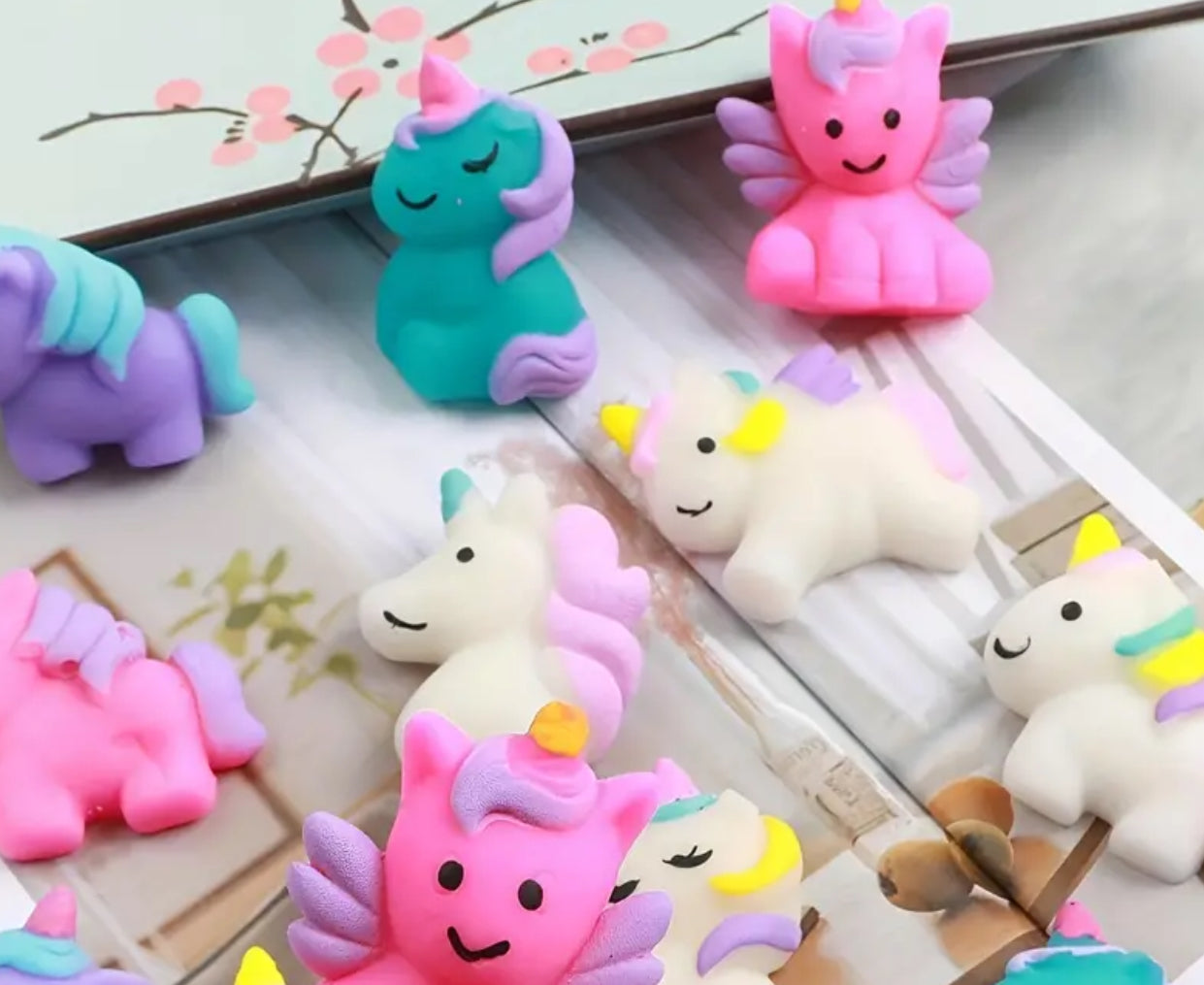 Unicorn-Themed Stress Relief Kit: 10 Squishy Toys + Luminous Stickers, Perfect For Party Favors