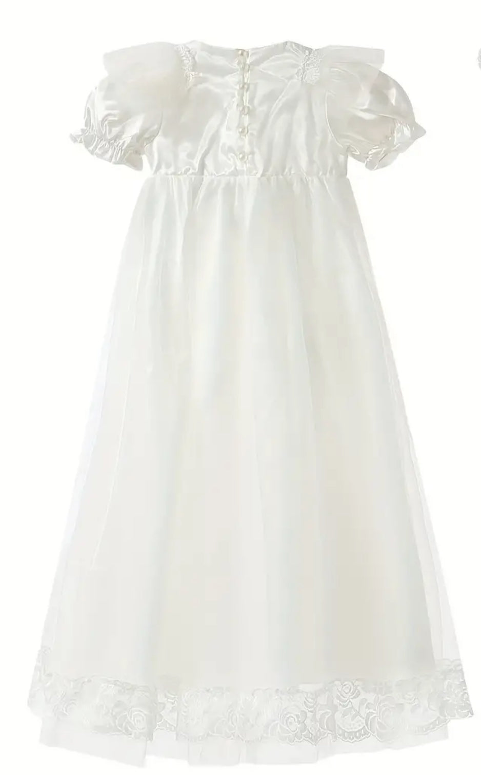 Baby Dedication, Pure White Baby Dress With Bonnet