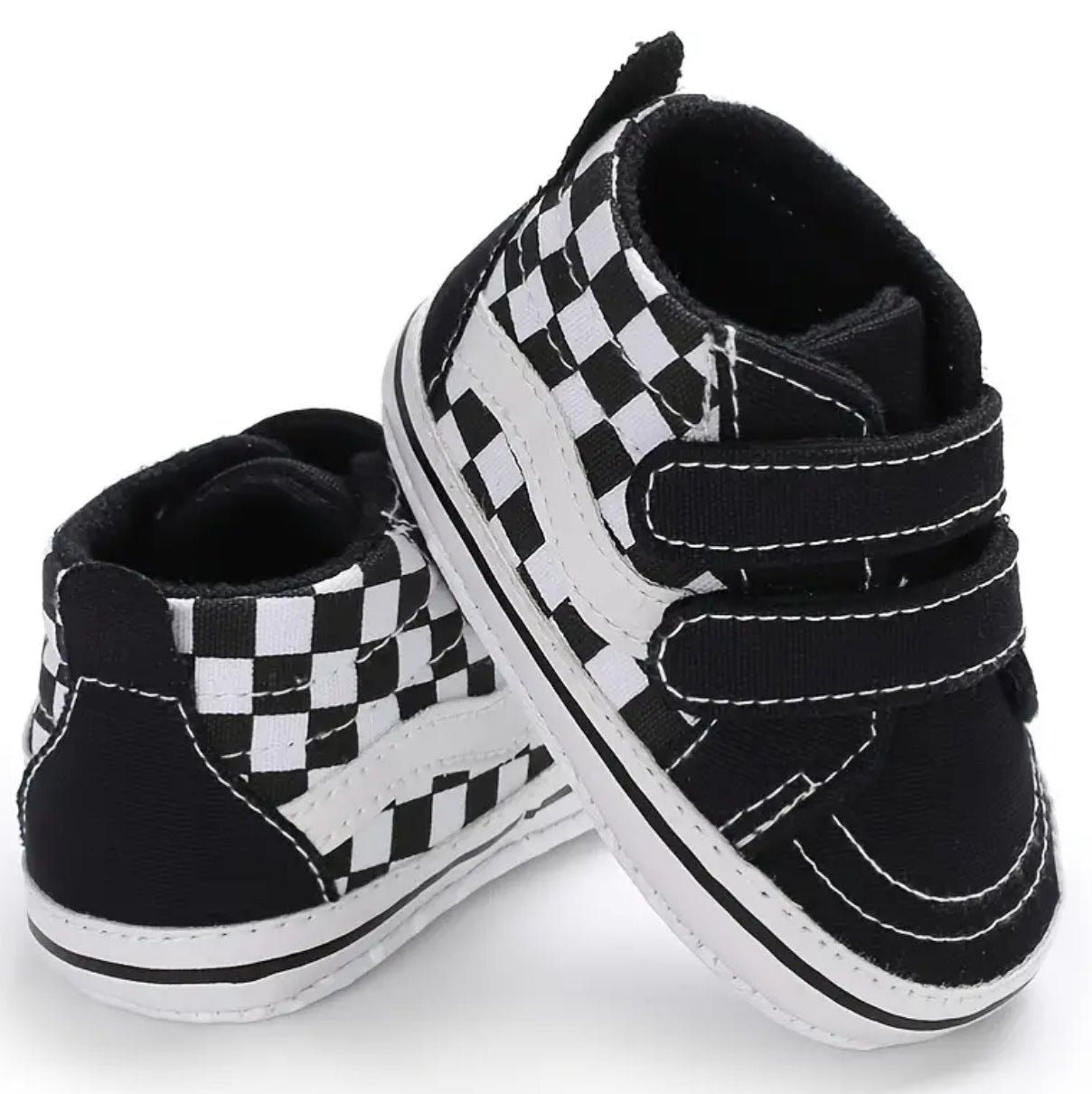 “Plaid Canvas” Casual Soft Sole Non-slip, High-top, Toddler Shoes