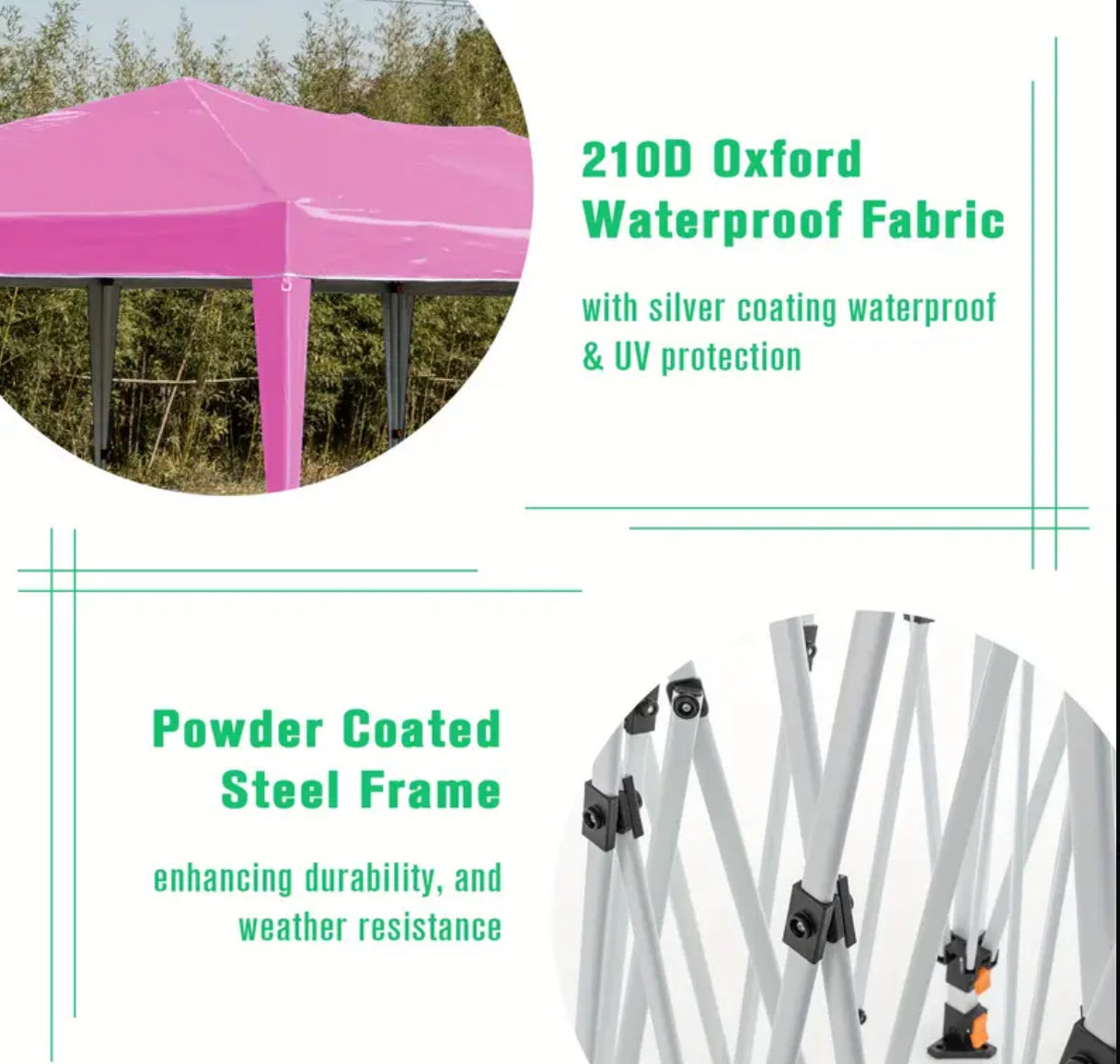 10'x20' Pop Up Canopy Tent with 6 Sidewalls, Ez Pop Up Outdoor Canopy