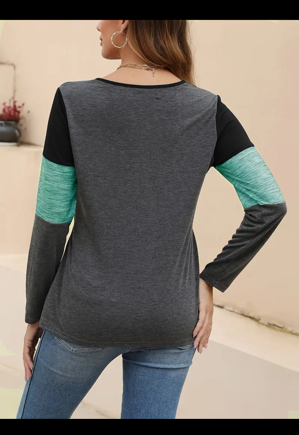 Women's Maternity Contrast Color T-shirt Long Sleeve Breast Feeding Tees, Baby 🌟🌙 Bumps Collection