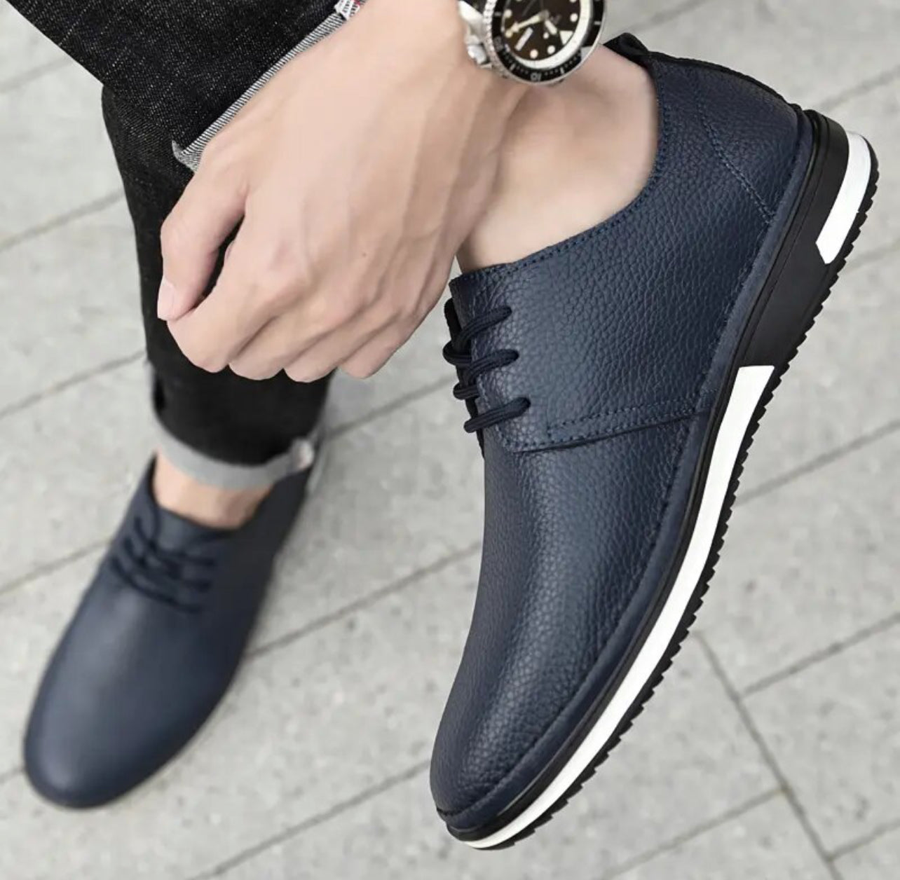 Nuevos zapatos de vestir de cuero genuino para hombre de estilo británico