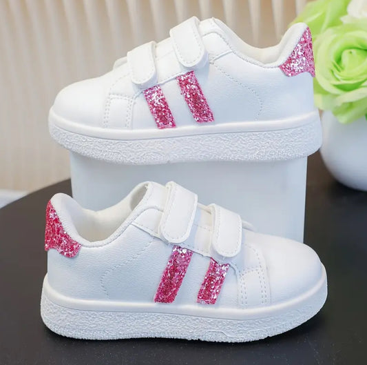 ‘GLITTER GIRLS’ Sneakers White Grip - Closure Low-Top Stylish 