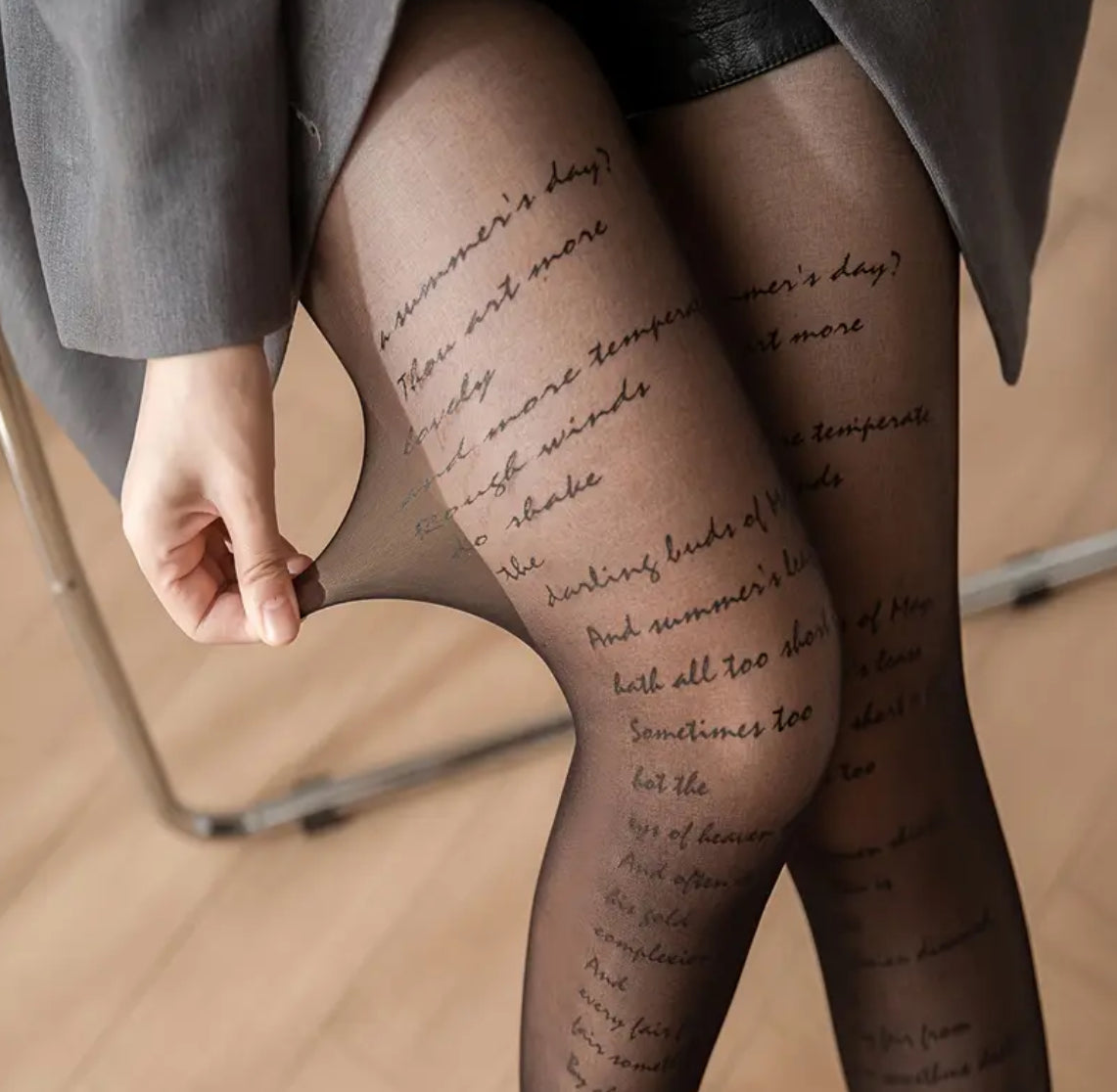 ‘Love Letters’ Black High-Waisted Sheer Chic Mesh Pantyhose